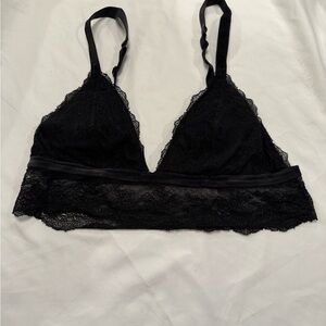Pink Elegant Black Lace Bralette